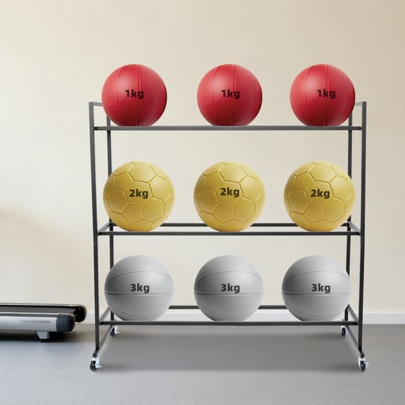 Medicine Ball Rack, Rolling Medicine Ball Storage Stand, Medicine Ball Holder