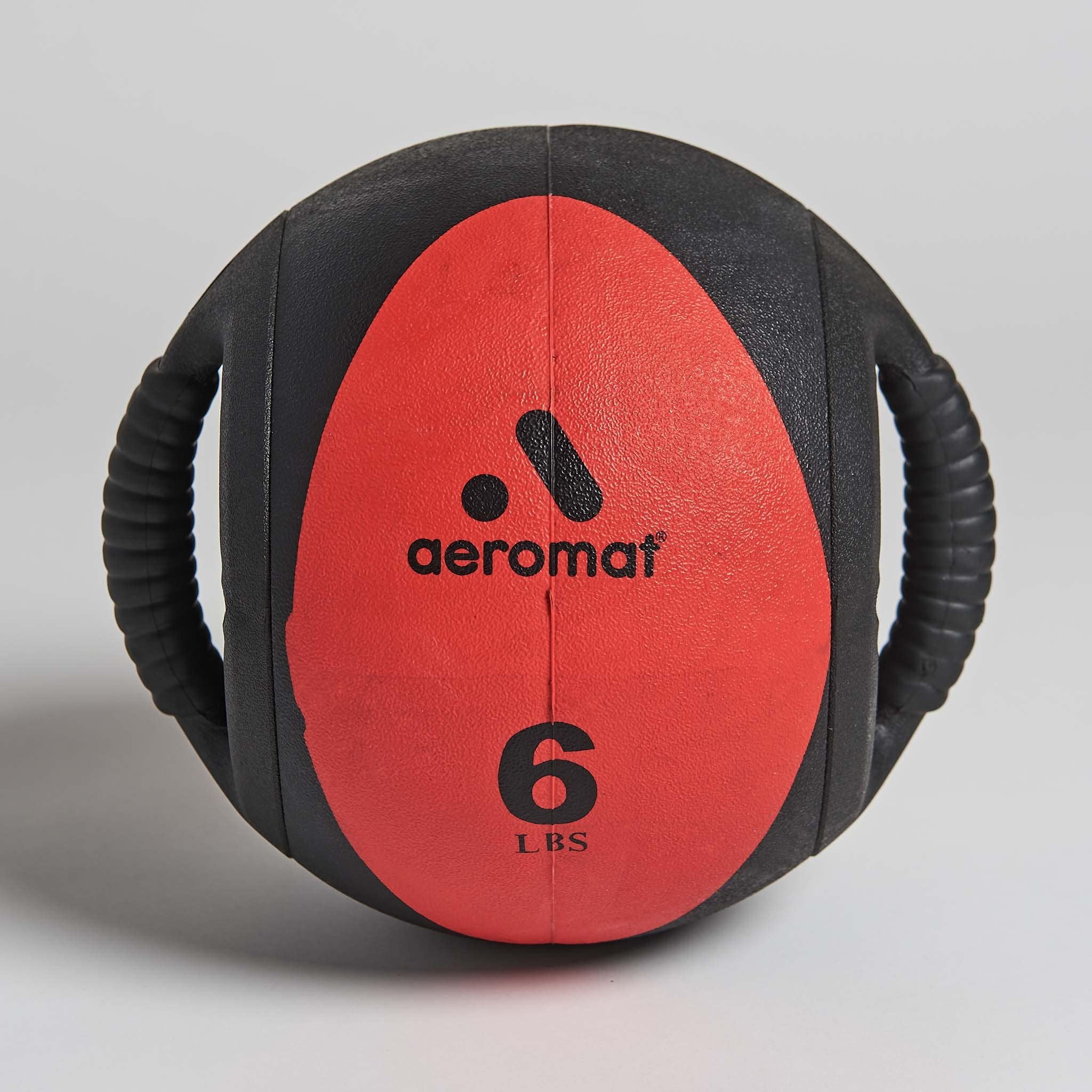 Medicine Ball with Handles - 6 lb. Red (Professional Gym Quality) by AeroMat