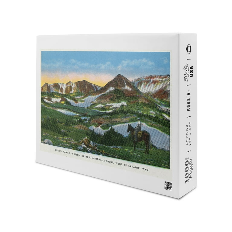 Medicine Bow National Forest, WY, Snowy Range View West of Laramie, Man on  Horseback (1000 Piece Puzzle, Size 19x27, Challenging Jigsaw Puzzle for