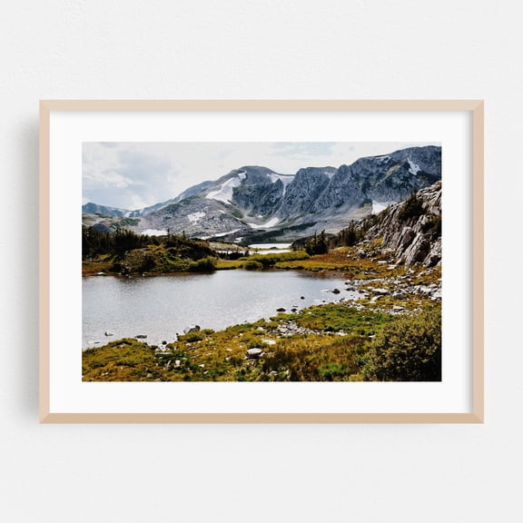 Medicine Bow National Forest - Wyoming Photography Mountain Lake Scenic Nature Landscape Wilderness Water Oak Framed Wall Art Print 5 x 7 inches