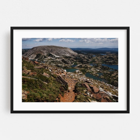 Medicine Bow Peak Trail IV - Wyoming Photography Mountain Landscape Nature Scenic Wilderness Lake Black Framed Wall Art Print 24 x 36 inches