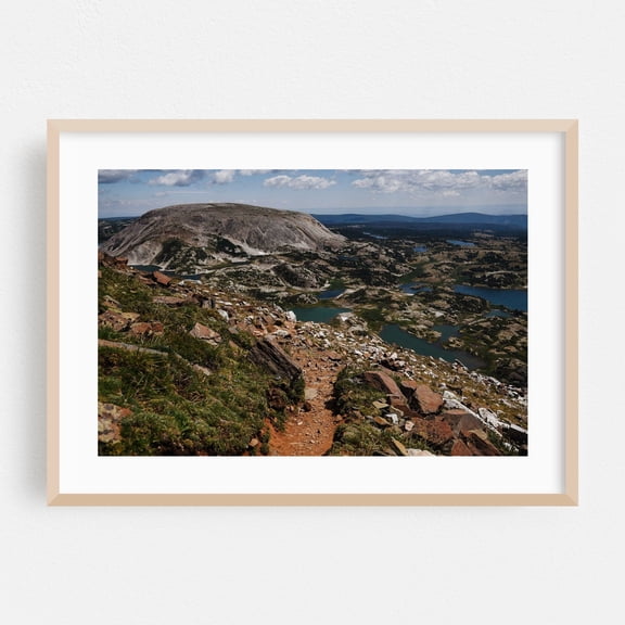 Medicine Bow Peak Trail IV - Wyoming Photography Mountain Landscape Nature Scenic Wilderness Lake Oak Framed Wall Art Print 5 x 7 inches