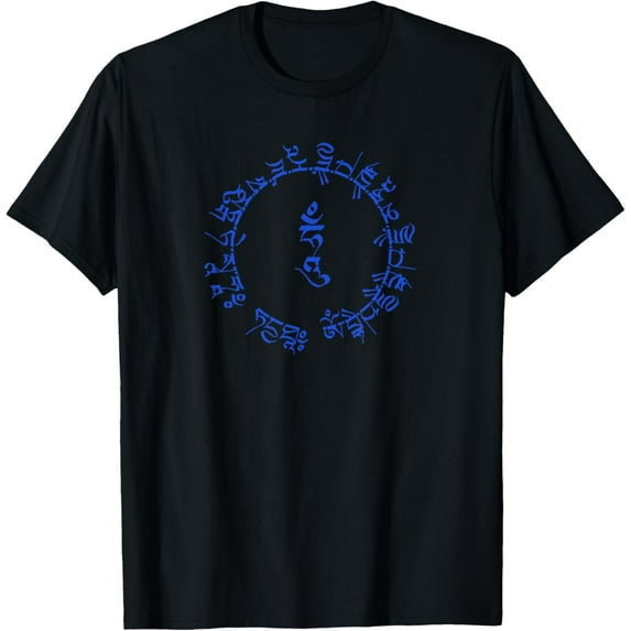 Medicine Buddha Healing Mantra Tibetan Buddhist Yoga T-Shirt T-ShirtMen's and women's gift, black and white T-shirt, size: Extra large S-4XL