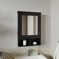 thumbnail image 1 of Medicine Cabinet 29" H,With 5 Shelves,1 Door,And 1 Mirror,Black,Black Engineered Wood Bath Faucets Bathroom Storage, 1 of 8