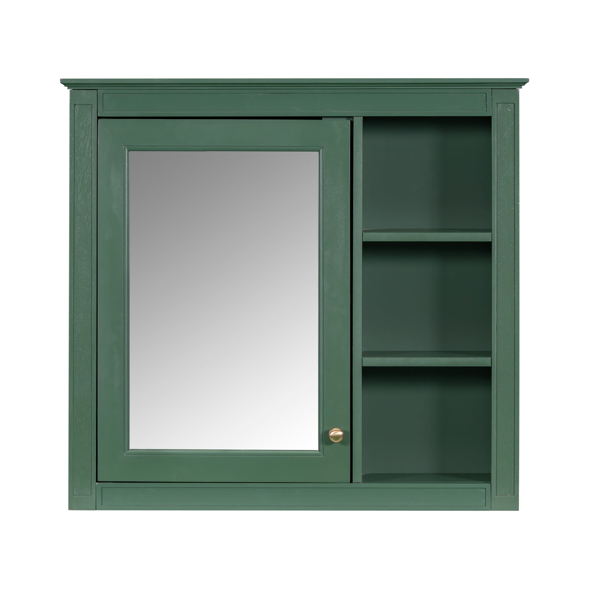 Medicine Cabinet Bathroom Wall Mounted Storage Cabinet with Mirror Jewelry Box with 3 Open Shelves