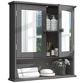 TaoHFE Medicine Cabinet with Mirror, 2 Doors & 3 Open Shelf, Wall ...