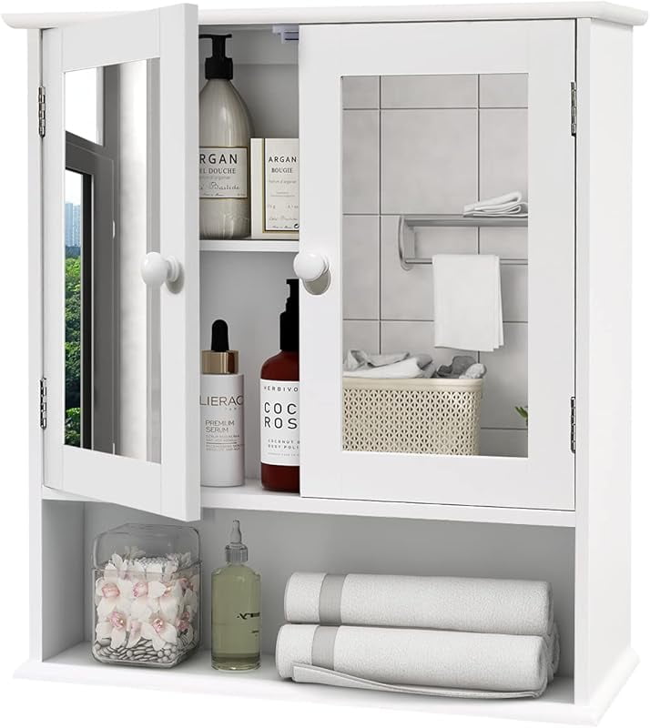 Medicine Cabinet, Medicine Cabinets for Bathroom with Mirror 2 Doors 3 ...