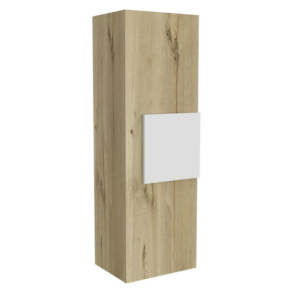 Magna Surface Mount, Frameless 1-Door Medicine Cabinet with 3 Shelves - Wood Grain