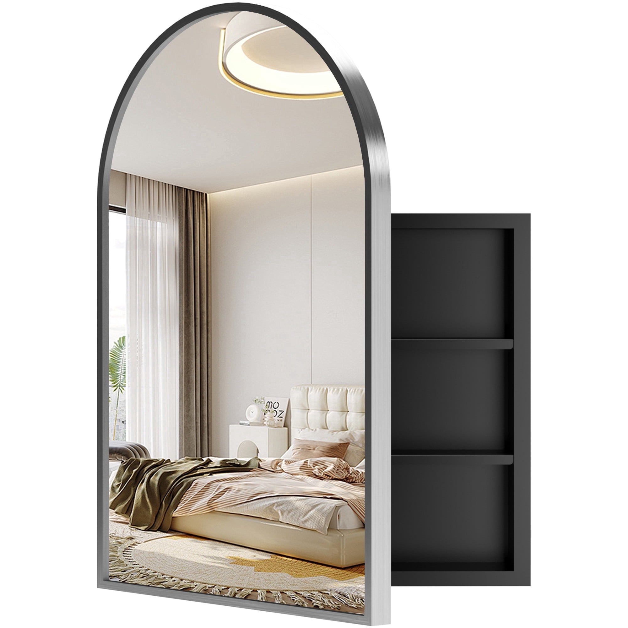Medicine Cabinets for Bathroom, Silver Arched Medicine Cabinet ...