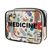 Medicine Cosmetic Bag Large Capacity Travel Toiletry Organizer, Easy Wipe Clean Pouch for Daily Use/Trips, Womens Waterproof Toiletry Bag, 7.885.912.36in