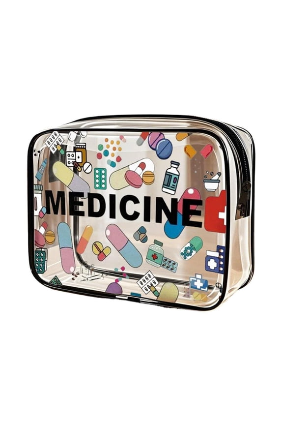 Medicine Cosmetic Bag Large Capacity Travel Toiletry Organizer, Easy Wipe Clean Pouch for Daily Use/Trips, Womens Waterproof Toiletry Bag, 7.885.912.36in