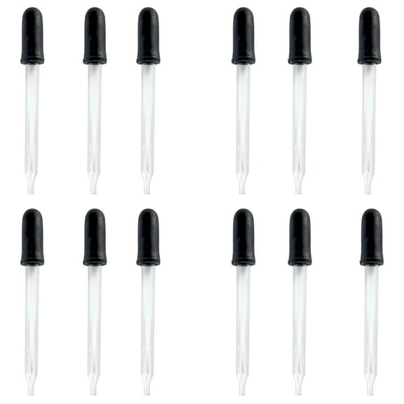Dropper Medicine with Straight Plastic Pipette 3 inches length. Pack 12