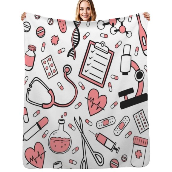 Medicine Flannel Blankets Soft Warm Throw Blanket Autumn Camping Bedroom Aesthetic Bedspread