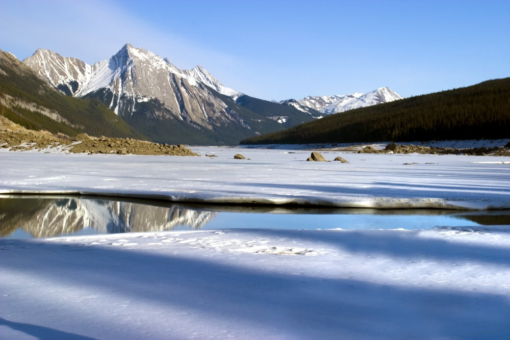 Medicine Lake Jasper National Park Alberta Canada Canvas Art - Richard Wear Design Pics (17 x 11)