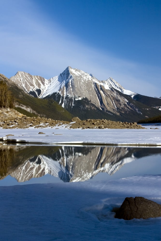 Medicine Lake Jasper National Park Alberta Canada Canvas Art - Richard Wear Design Pics (22 x 34)