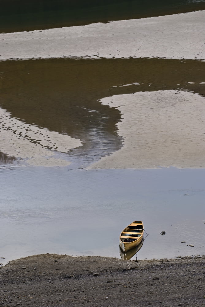 Medicine Lake Jasper National Park Jasper Alberta Canada Rowboat On A Lake Canvas Art - Philippe Widling Design Pics (11 x 17)