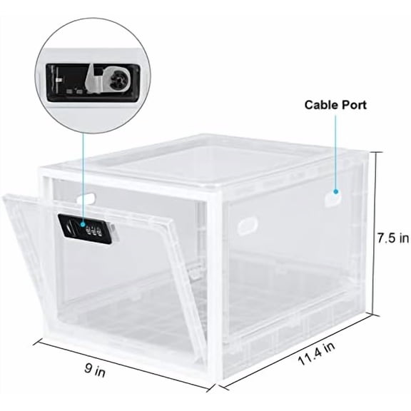 Medicine Lock Box, Medication Lockable Container for Refrigerator Food Safe Locking Box Tablet Phone Locked Box for Kitchen Home School and Office Safety
