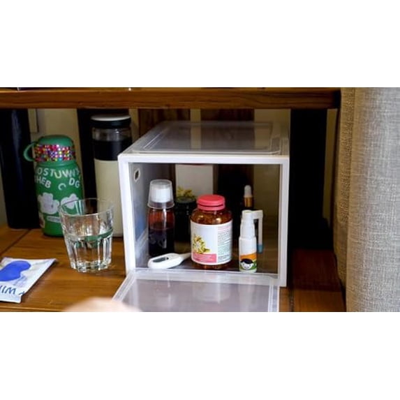 Medicine Lock Box, Medication Lockable Container for Refrigerator Food Safe Locking Box Tablet Phone Locked Box for Kitchen Home School and Office Safety