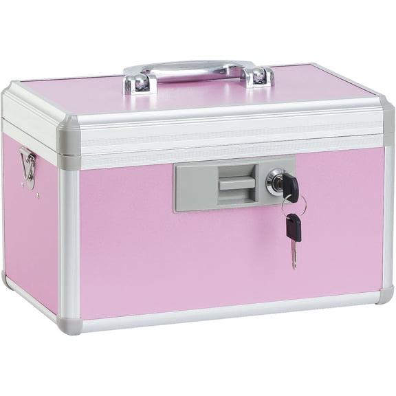 Medicine Lock Box with Layered Aluminum Construction for Daily Medication Storage 12.2 x 7.9 x 8.2 Inch