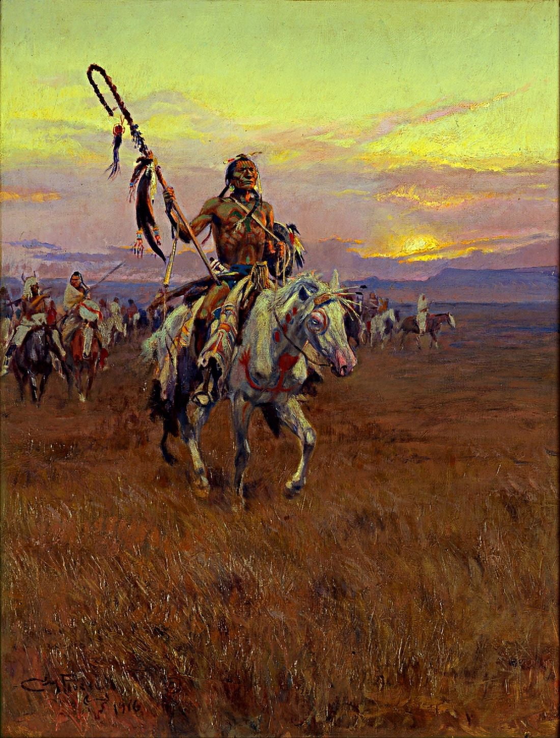 Medicine Man 1916 Canvas Art - Charles Marion Russell (24 x 36)