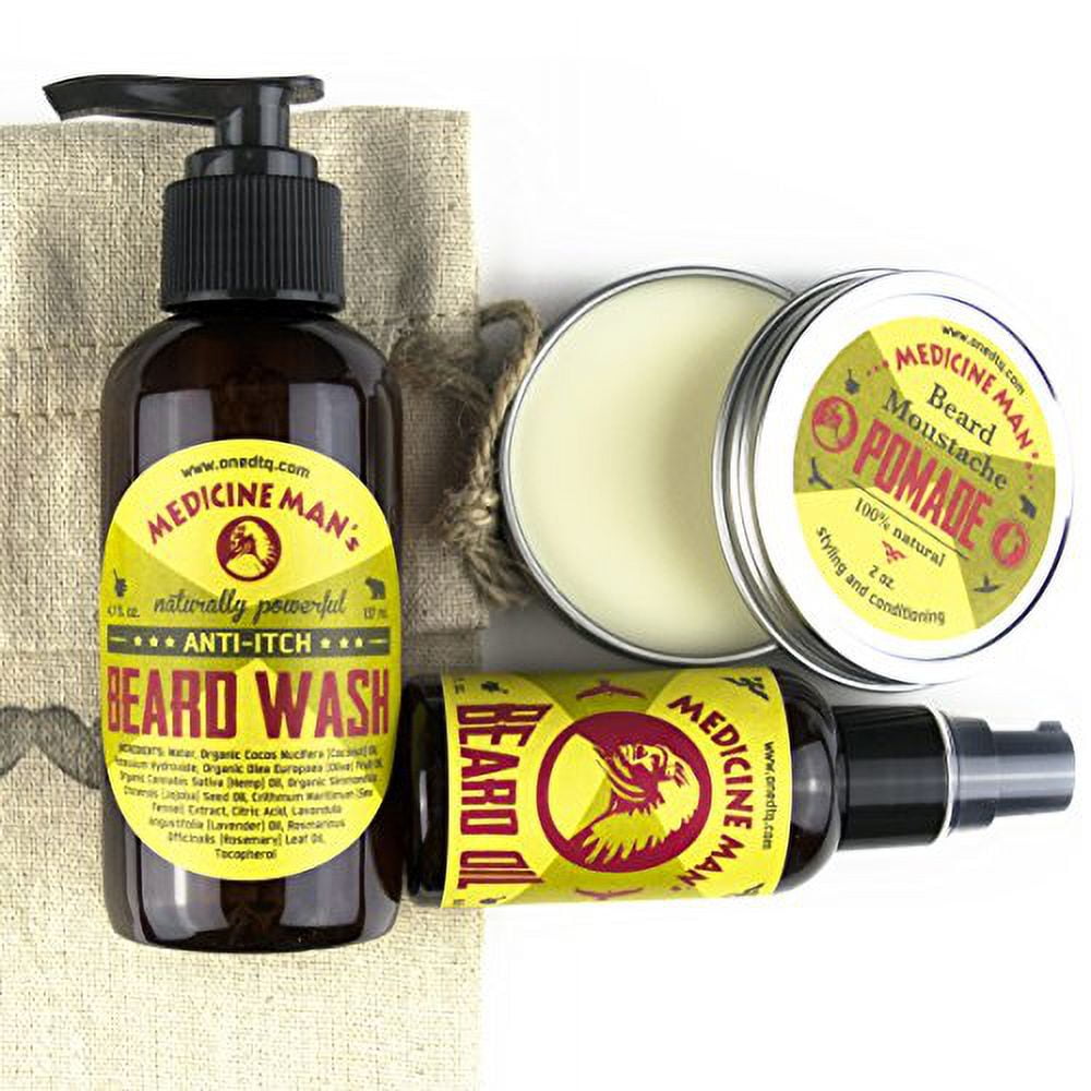 Medicine Man's Beard & Mustache Care Kit Itchy Beard Wash 4,7 FL OZ