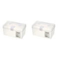 thumbnail image 1 of Medicine Organizer Box TASTAN 2-Pack Portable Clear Plastic Storage Box with Handle & Lock - Household Medical Kit Organizer, Secure & Easy-Carry Design for Home, Travel, Or Office, White, 1 of 5