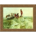 thumbnail image 1 of Medicine Rock 24x18 Gold Ornate Wood Framed Canvas Art by Charles M. Russell, 1 of 2