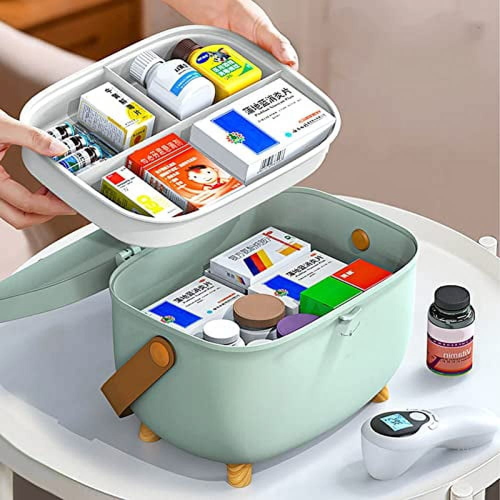 Medicine Storage Box, Plastic First Aid Storage Box Container Bin with ...