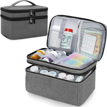 Medicine Storage and Organizer Bag Empty,Pill Bottle Organizer Bag for Emergency Medication,,  Home First Aid Box for Emergency Medication, Supplements or Medical Kits (Bag Only)