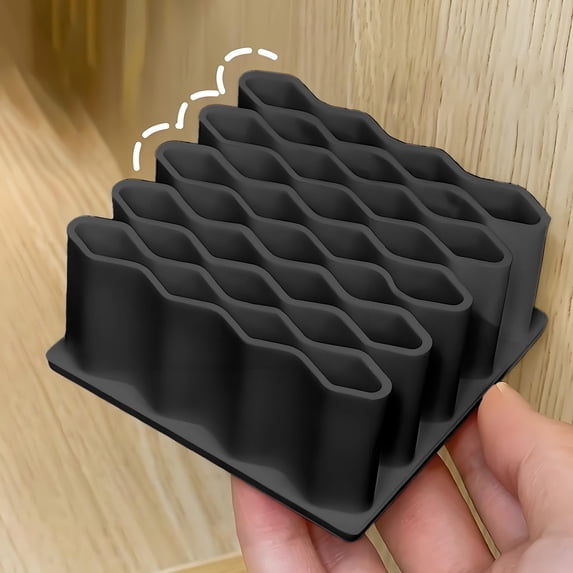 Wave Storage Rack, Desktop Organizer for Medicine Tubes & Glue Sticks, Transparent Lid Compartment Organizer