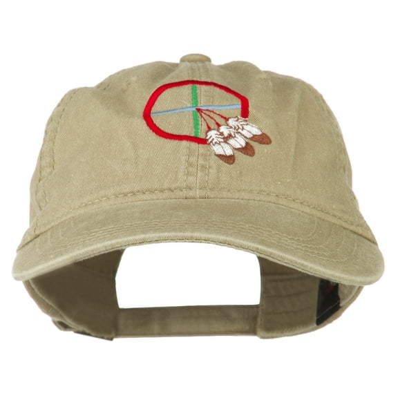 Medicine Wheel Embroidered Washed Cap - Khaki OSFM