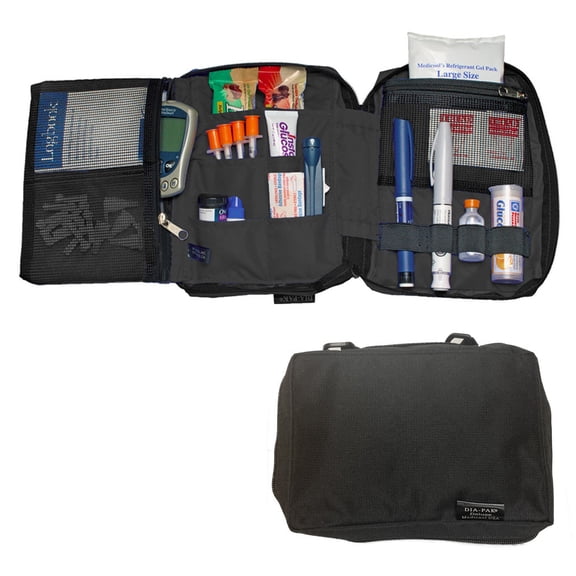 Medicool Dia-Pak Deluxe Organizer Insulin Storage 2 Week Supply Water Resistant with Large Gel Pack | DP DELX/BK