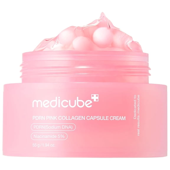 medicube PDRN Pink Collagen Capsule Cream, Hydrating Face Moisturizer, 1.94 oz