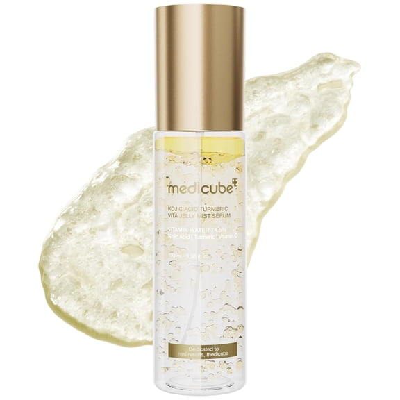 Medicube Turmeric Vitamin Gold Jelly Mist Serum, 2-in-1 Daily Facial Spray & Serum with Vitamin C, Turmeric & Panthenol, Hydrating & Calming Care, Lightweight Korean Skincare