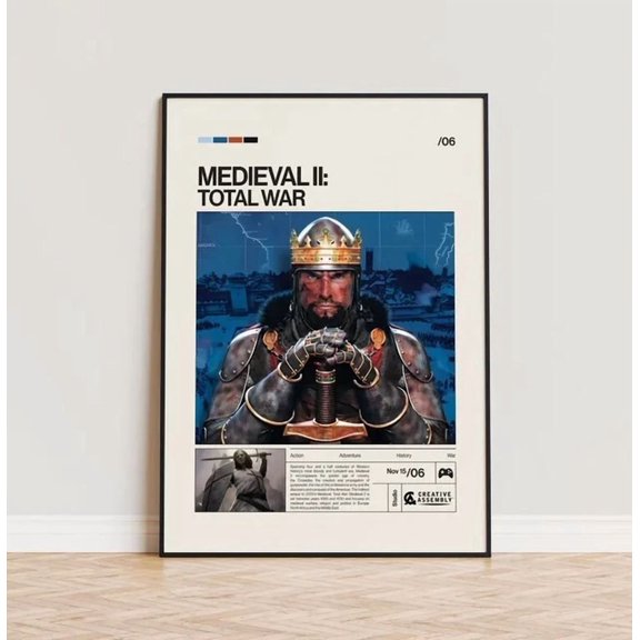 Medieval 2 Total War Poster Video Game Poster Minimalist Game Print Home Decor Office Wall Art