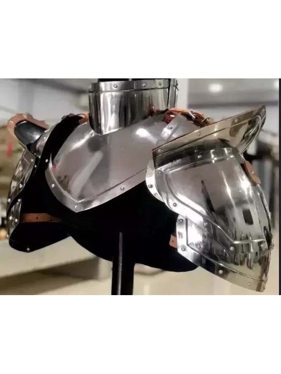 Medieval Armor Bevor with Gorget and Pauldrons Shoulder Guard Armor LARP