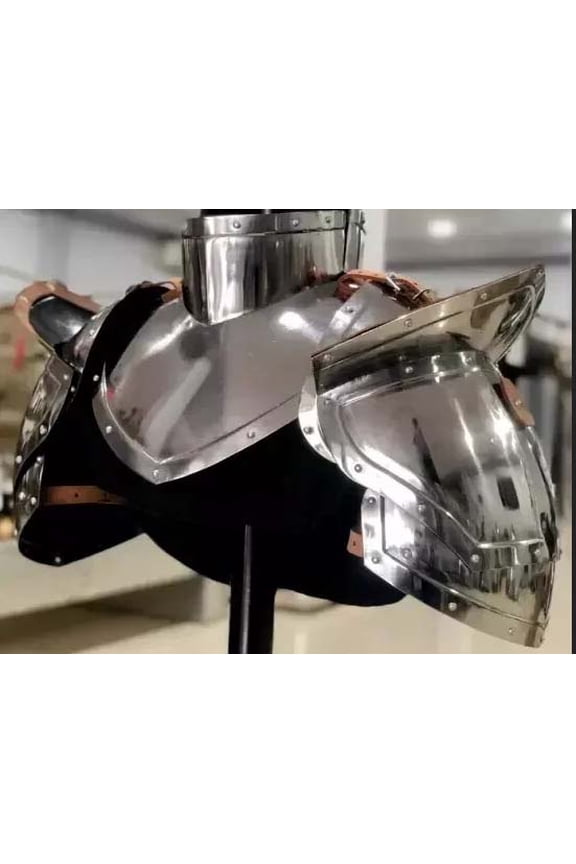Medieval Armor Bevor with Gorget and Pauldrons Shoulder Guard Armor LARP