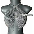 thumbnail image 1 of MEDIEVAL CHAIN MAIL ALUMINIUM BUTTED ROUND RINGS BRA/TOP/BLOUSE for WOMEN in 9MM 16 GUAGE Silver COLOUR ALUMINIUM BRA/TOP WEAR NEW, 1 of 2