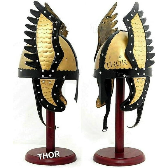 Medieval Armor Nasal Bird Style Helmet W/Stand Rustic Vintage Home Decor Gifts