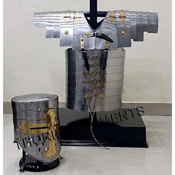 Medieval Armor Templar Helmet Lorica Segmentata Jacket Legionary Larp Gift