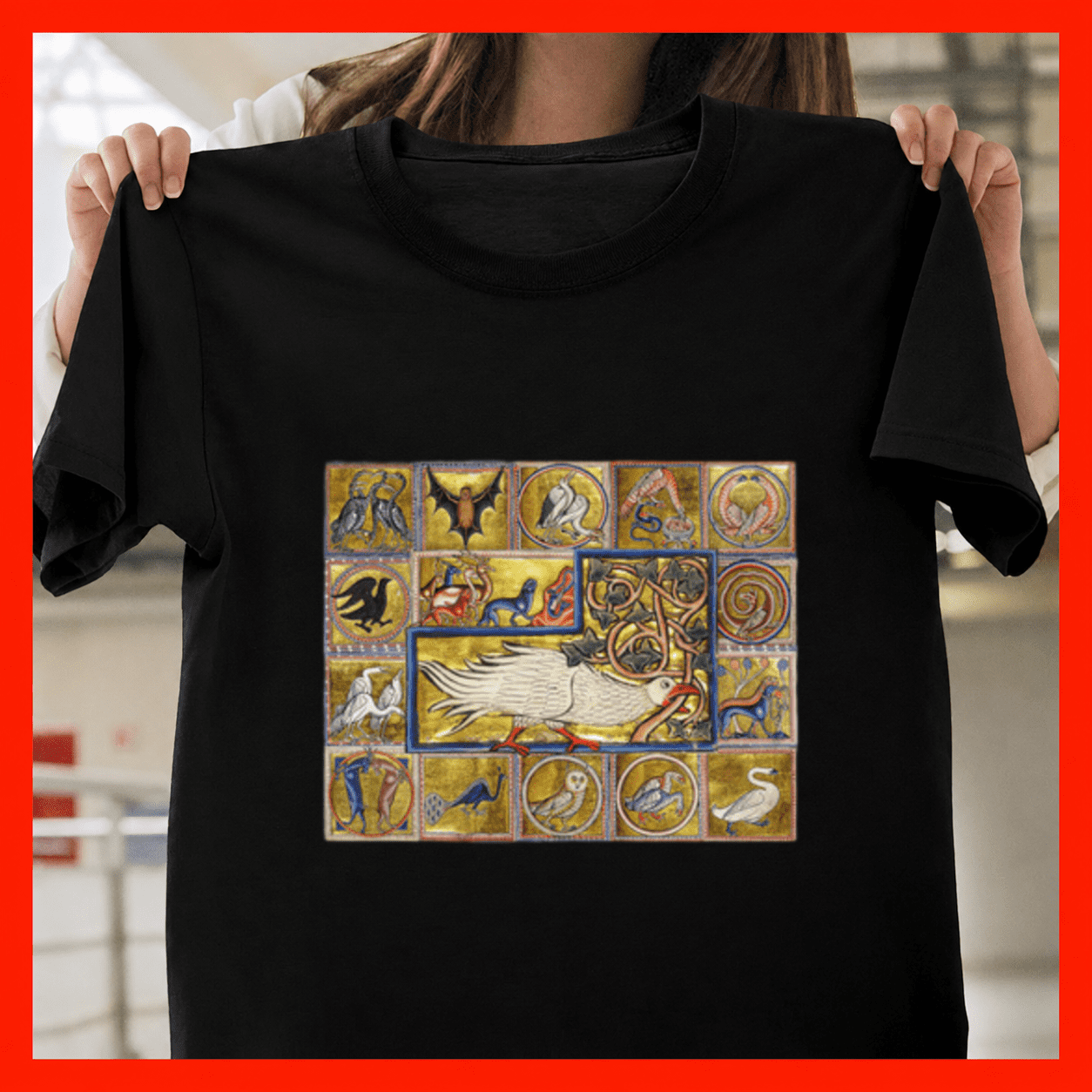 Medieval BESTIARY CALADRIUS BIRD Mythical Fantastic Creature Unisex T ...