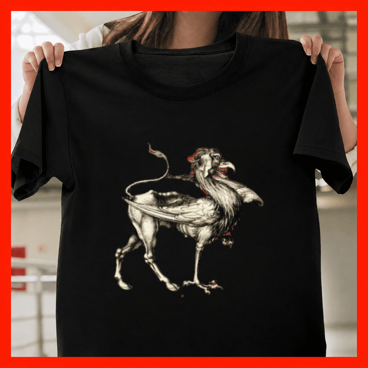 Medieval BESTIARY GRYPHON Mythical Creature Antique Engraving Unisex T ...