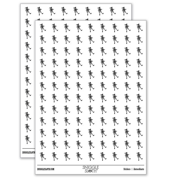 Medieval Bard Musician Singer With Lute 200+ Round Stickers - Matte Finish - 0.50" Size - White