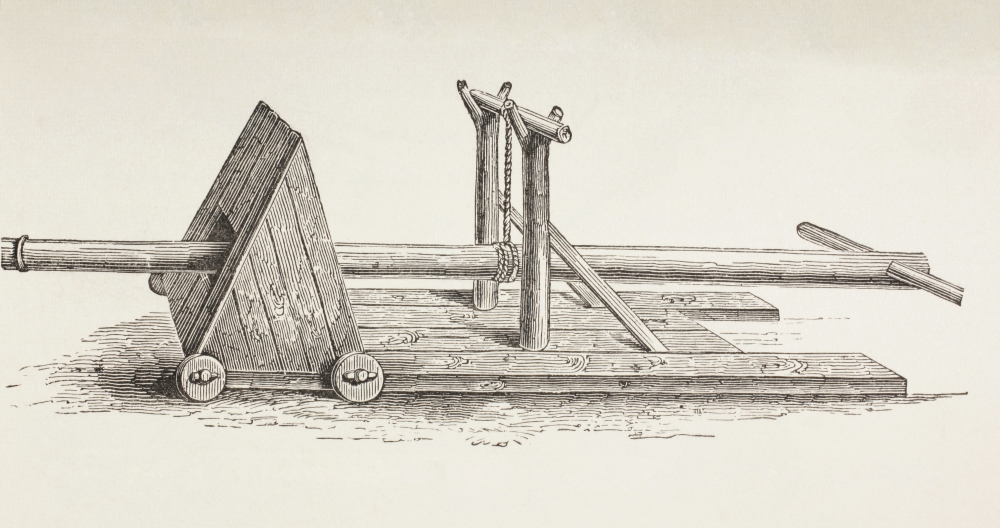 Medieval Battering Ram From Military And Religious Life In The Middle Ages By Paul Lacroix Published London Circa 1880 Canvas Art - Ken Welsh Design Pics (40 x 20)