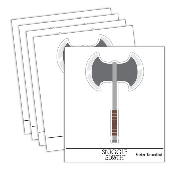 Medieval Battle Axe Car Window Bumper Water Bottle Phone Tablet Laptop Waterproof Vinyl Decal Sticker Set 5-Pack - Gloss Finish - 2.0"
