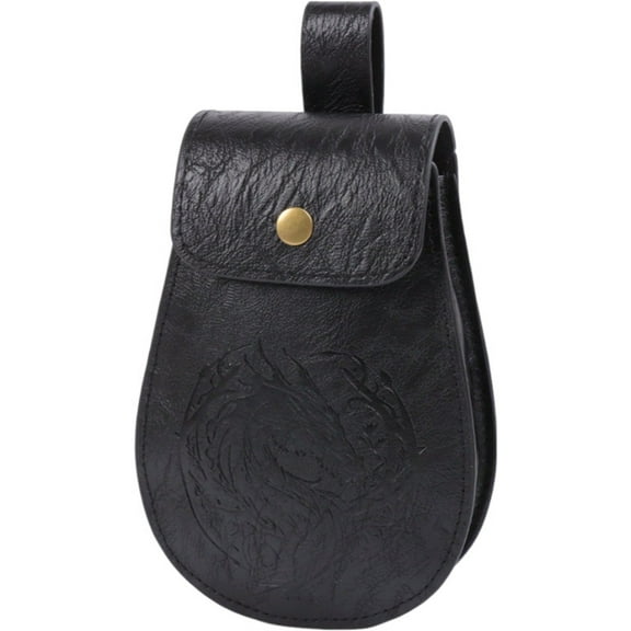 Medieval Belt Purse For Men Women PU Leather Coin Holder Waist Bag With Press Closure For Halloween Dressingup