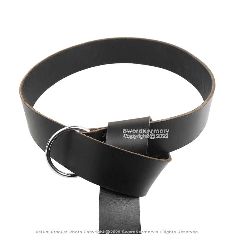 Medieval Black Genuine Leather Viking Ring Belt for Medieval  display picture 3