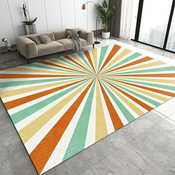 Medieval Bohemian Rainbow Area Rug, Non Slip Noise Reduction Accent Rug, Machine Washable Durable Carpet For Indoor Bedroom Living Room Office Decor Rug 1x2ft