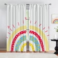 thumbnail image 1 of Medieval Boho Rainbow Blackout Curtains for Classroom Kids Girls Teen, Bright Pastel Aesthetic Soundproof Privacy Curtains, Bedroom Insulation Rod Pocket Curtains for Nursery Playroom-W42xL54in, 1 of 1