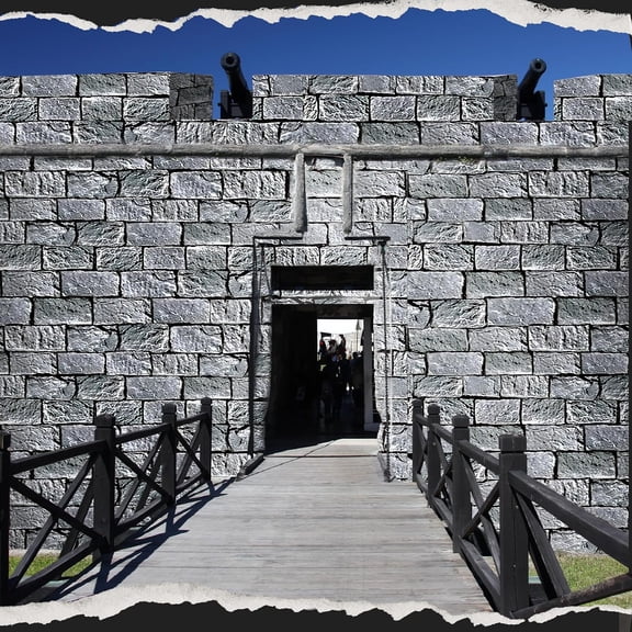 Medieval Brick Stone Wall Plastic Tablecloths With Cutting Box and Glue Waterproof Castle Themed Tablecloth Wallpaper Curtains Brick for Medieval Castle Knight Themed Party Table (200 x 4.5ft)